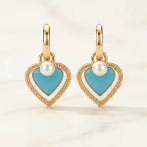 Enamel 18k hoops