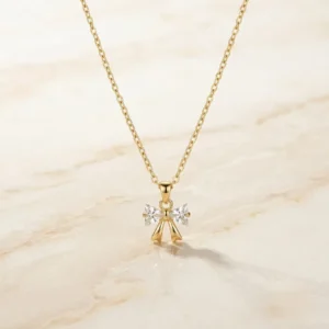 Crystal Bow Pendant Necklace