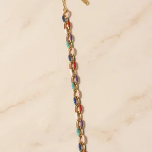 Multicolor Enamel Link Bracelet