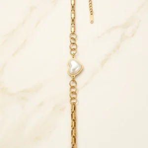 Pearl Heart Chain Bracelet
